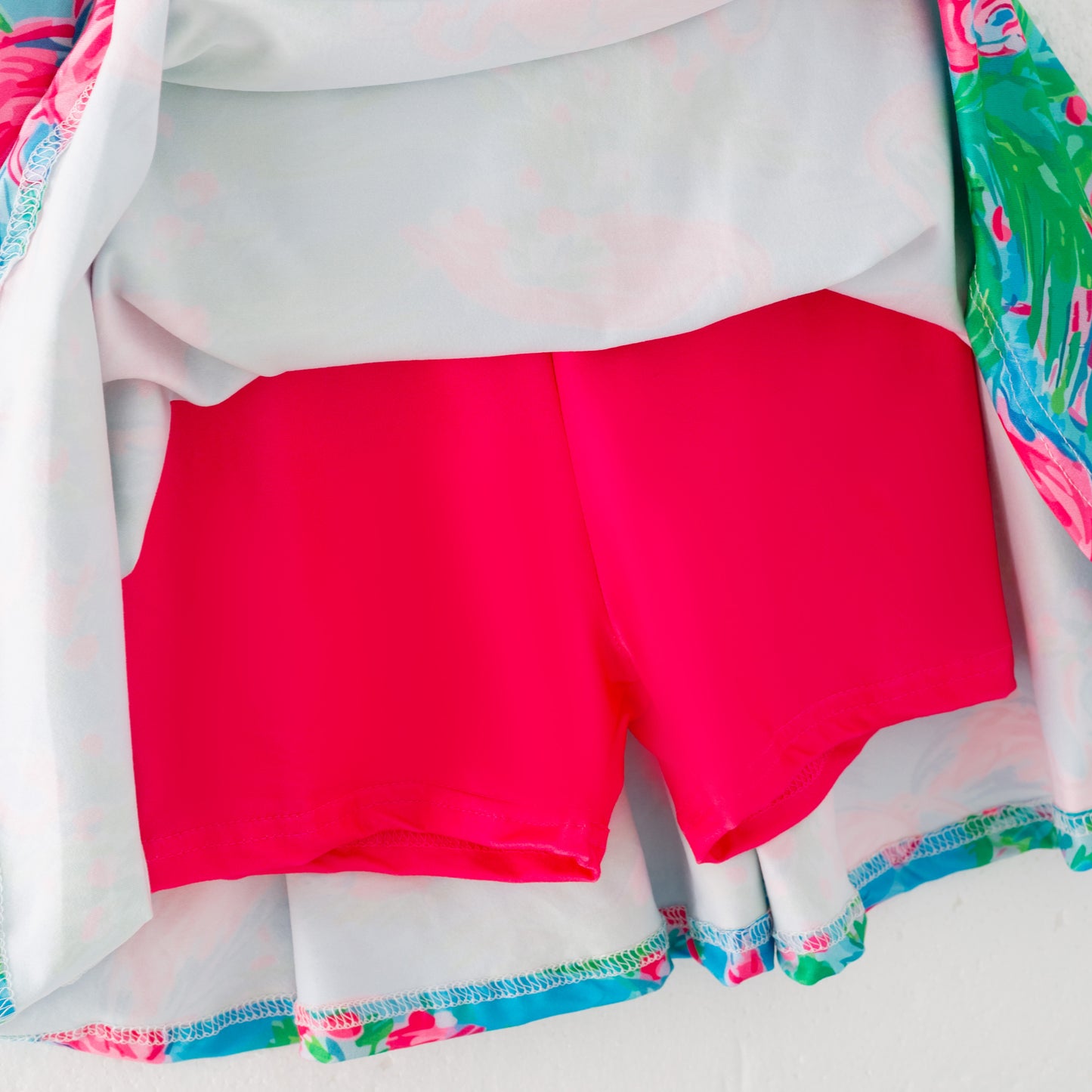 Girls Summer Flamingo Blue Hot Pink Athletic Dress