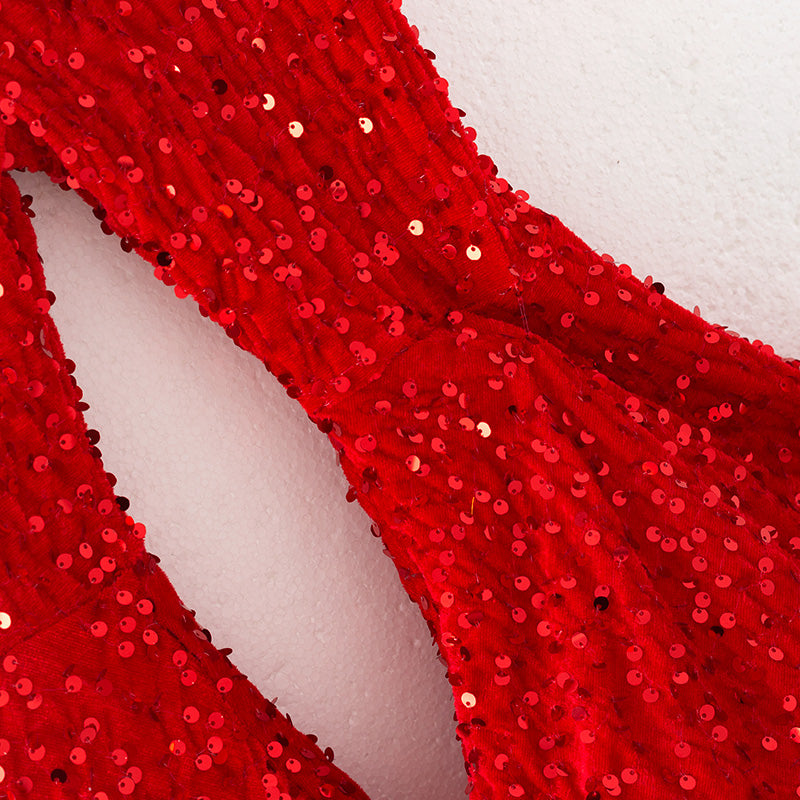 Girls Christmas Winter Red Sequins Bell Pant