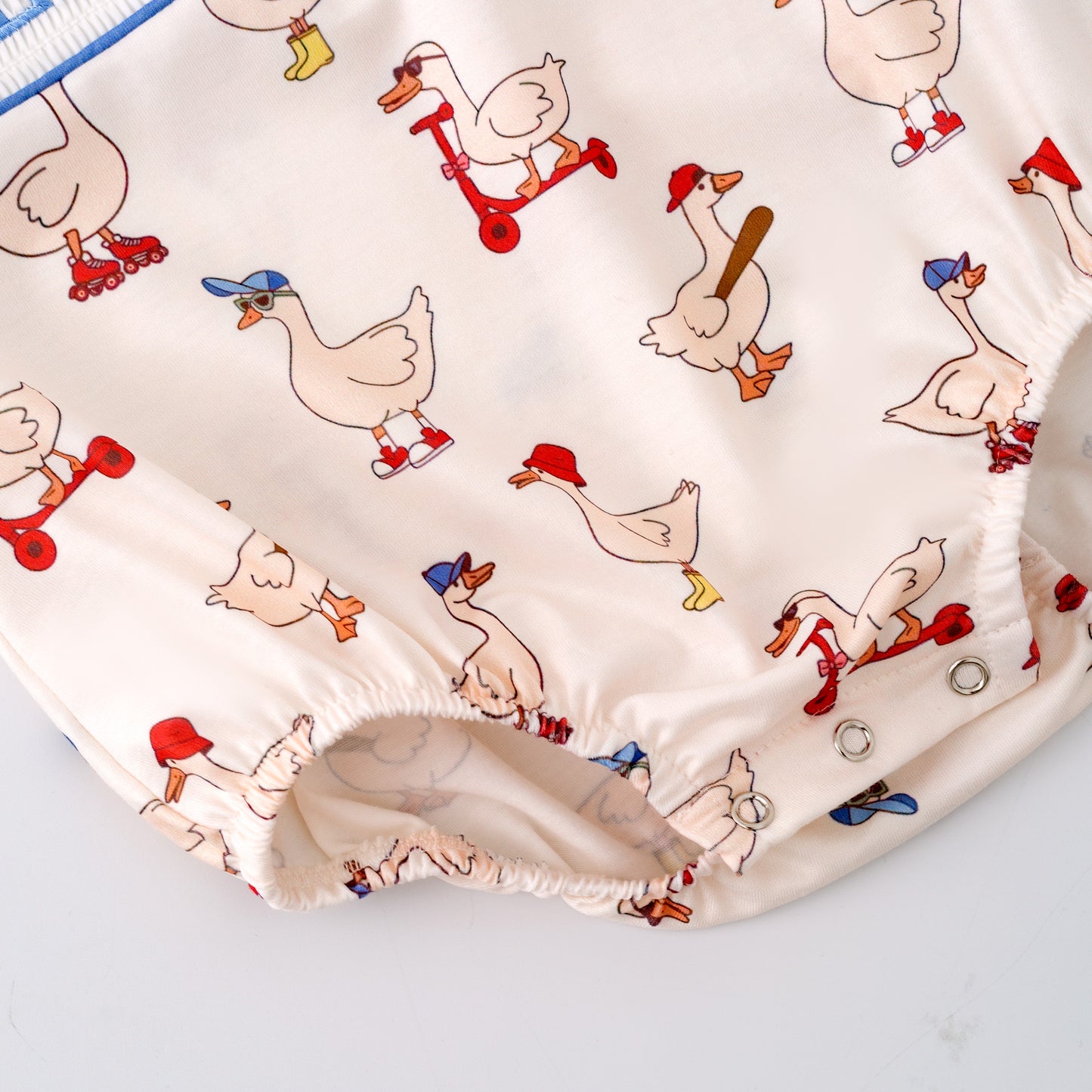 Boys Sibling Summer Silly Goose Embroidery Matching Clothes