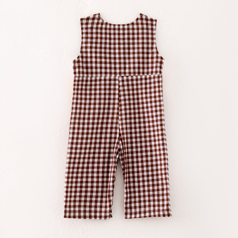 Boys Thanksgiving Pumpkin Turkey Embroidery Smock Romper