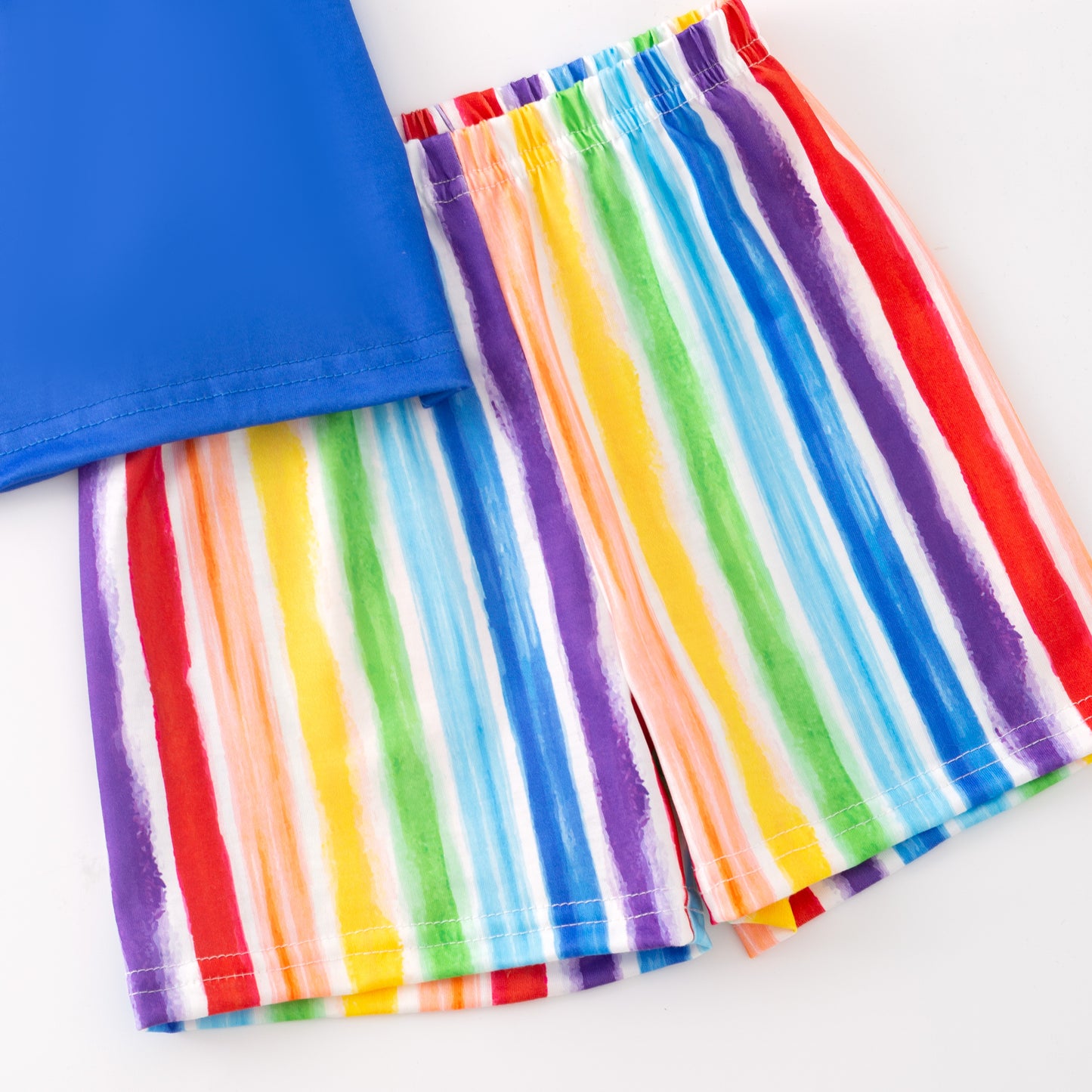 Sibling Summer Kids Rainbow Embroidery Short Set & Romper