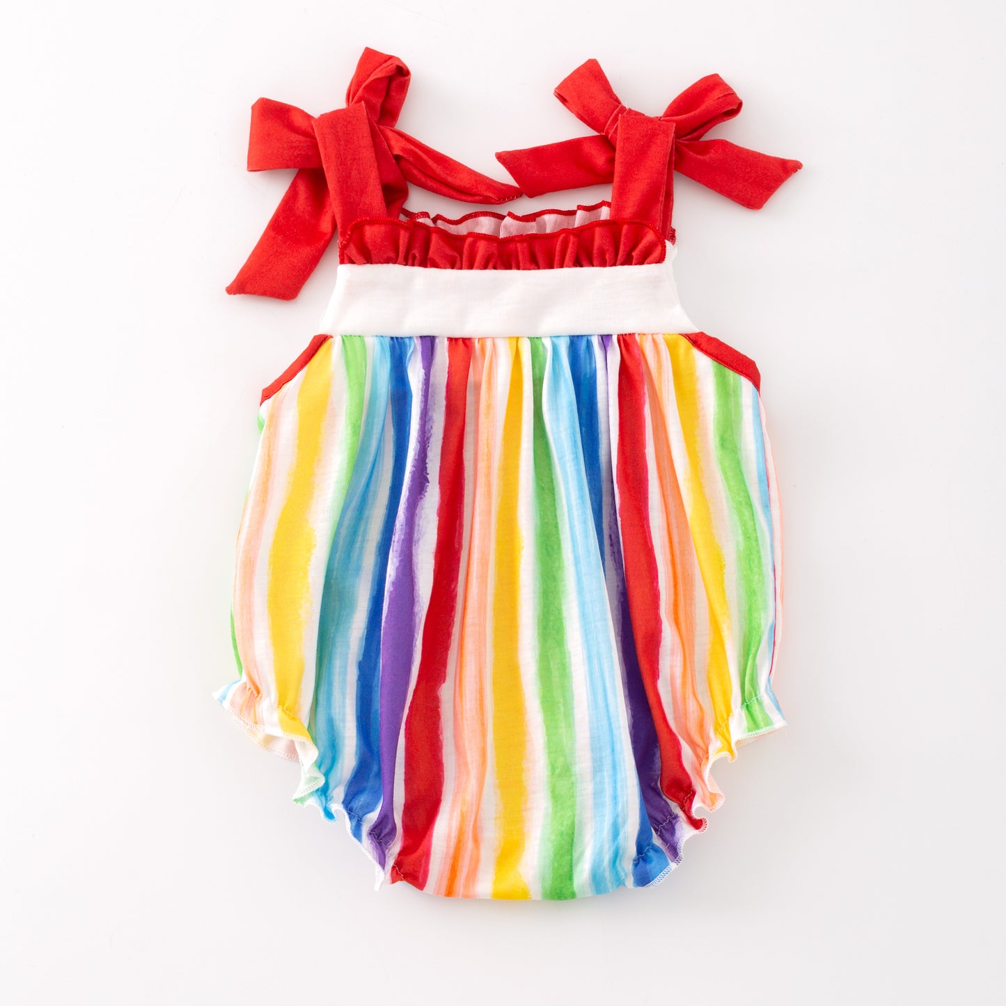 Sibling Summer Kids Rainbow Embroidery Short Set & Romper