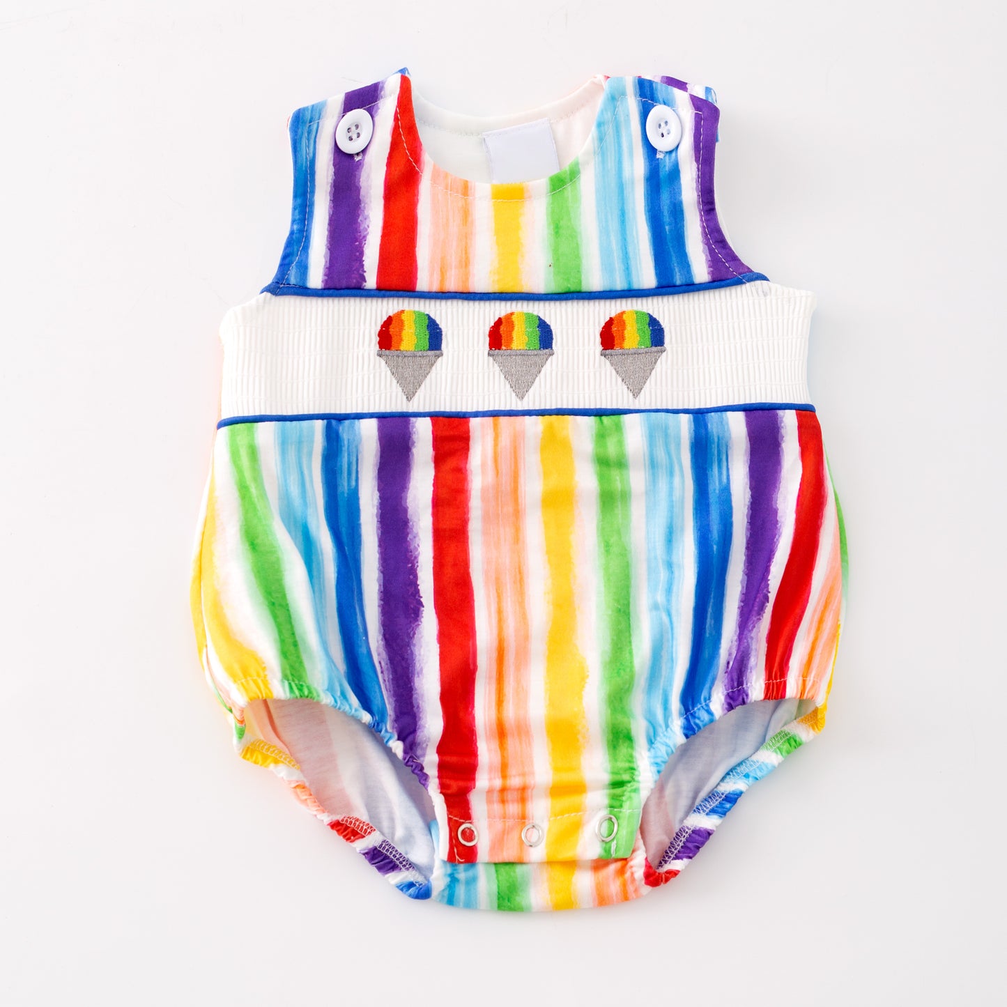 Sibling Summer Kids Rainbow Embroidery Short Set & Romper