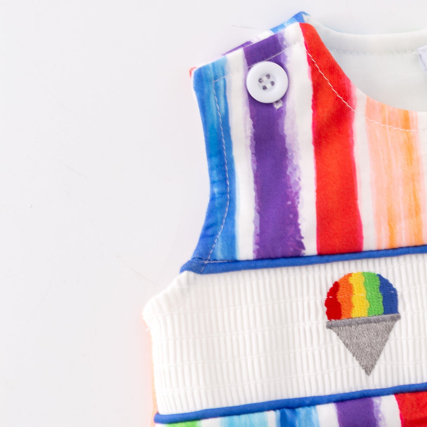 Sibling Summer Kids Rainbow Embroidery Short Set & Romper