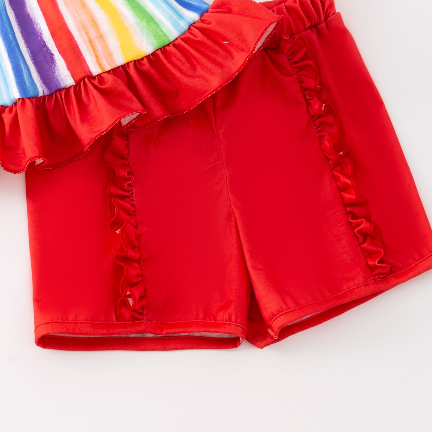 Sibling Summer Kids Rainbow Embroidery Short Set & Romper