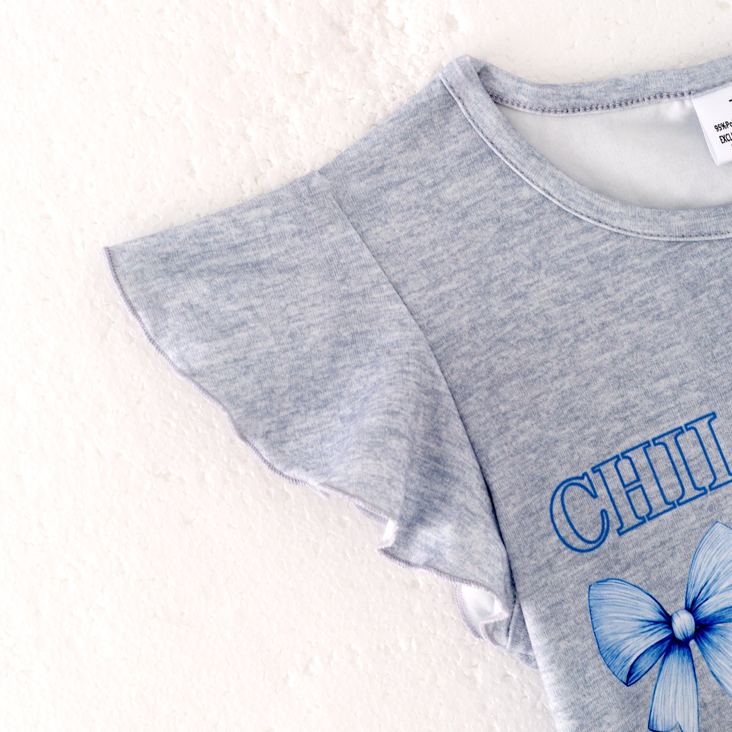 Girls Summer Fall CHILD OF GOD Grey Blue Bow Pant Set