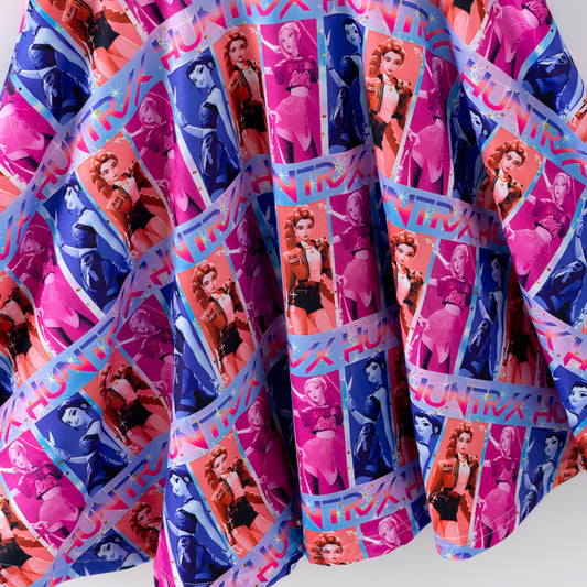 2026 Spring Cute K-POP Demon Hunter Short Sleeves Twirl Dress