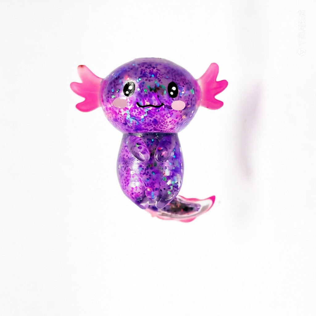 Salamander Squishy Toy with Gold Glitter Stress Relief Squeeze Toy