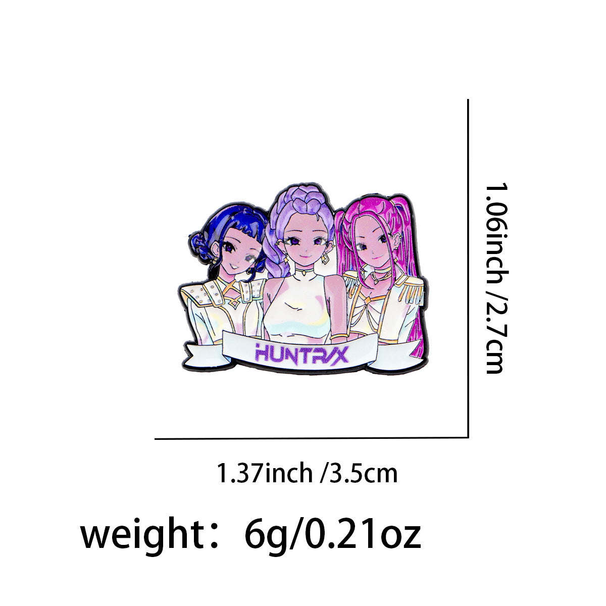 K-Pop Demon Hunters Cartoon Metal Brooch Creative Badge Pin for Bags and Clothing Accessories