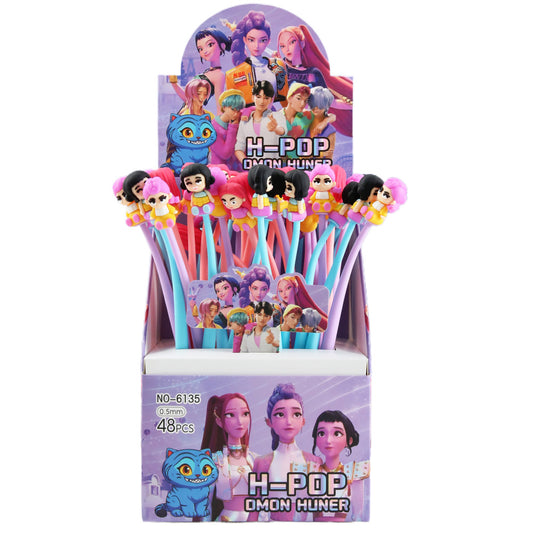 K-POP Huntr Shaker Gel Pen – Cute Silicone Character Neutral Pen for School & Office