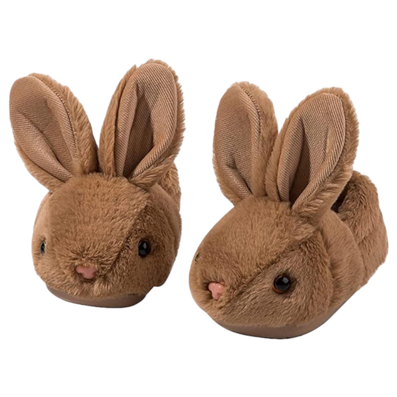 Kids Easter Bunny Floral Plush Slippers Unisex Cotton Home Slippers