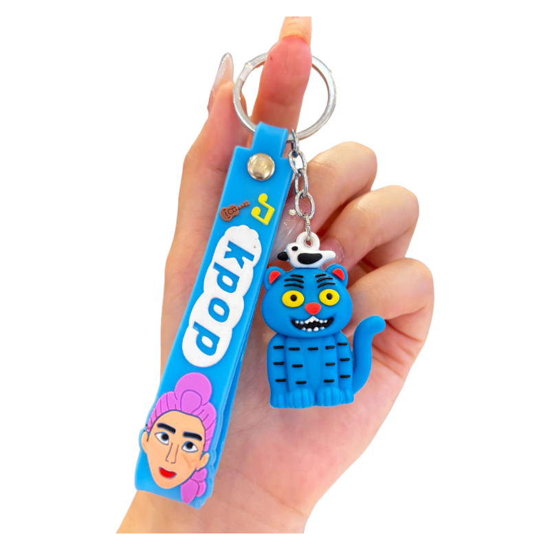 KPOP Demon Hunters Tiger Silicone Keychain Plush-Inspired Bag Charm & Accessory