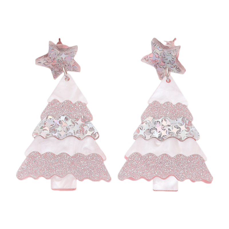 2025 Christmas Acrylic Earrings Cookie House Christmas Tree Grinch & Reindeer Design Vintage Simple Holiday Jewelry