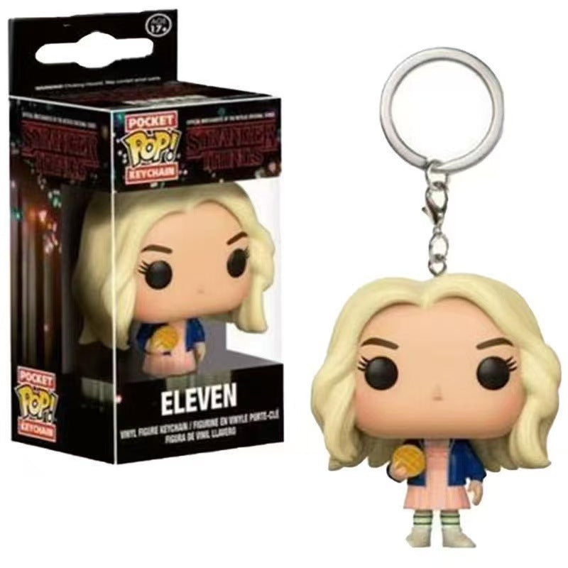 Stranger Things 5 Demogorgon Dustin & Steve Keychain – TV Series Character Key Ring
