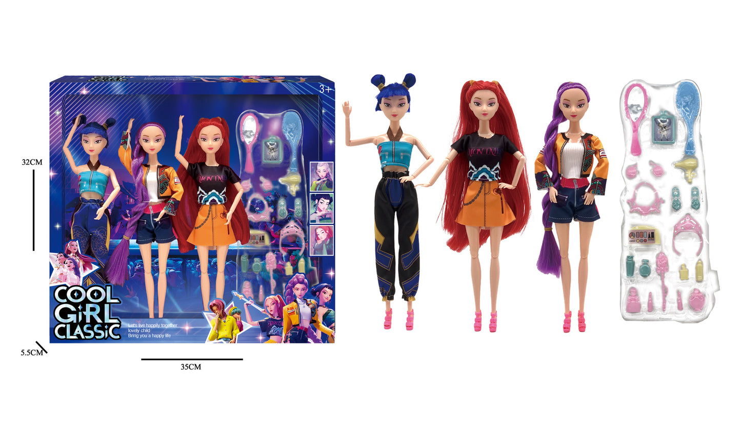 Kpop Demon Hunters Dolls Set Rumi Mira & Zoey Vinyl Figures Collectible Toy