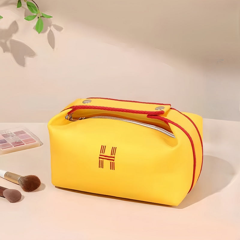 Minimalist Travel Toiletry Bag Large Capacity Canvas Cosmetic Pouch with Handle