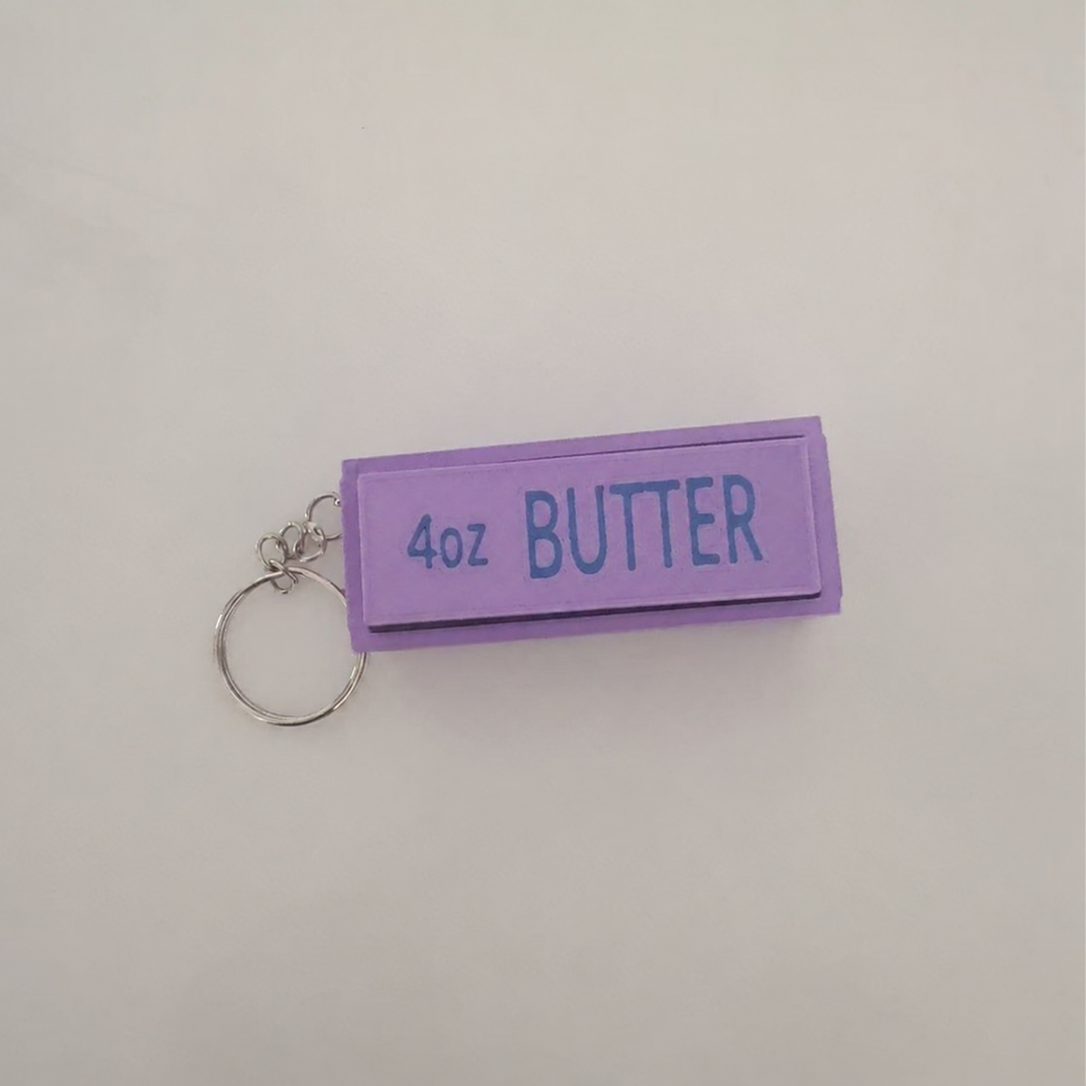 3D Printed Butter Clicker Fidget Keychain – Mini Food-Themed Bag Charm