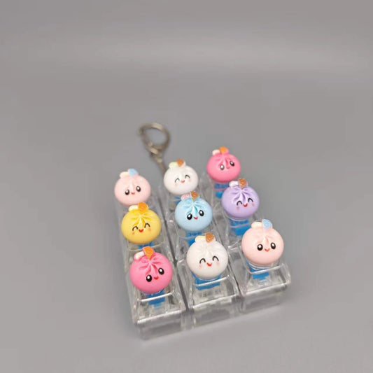 Mini Dumpling Fidget Charm Keychain Cute 3x3 Pop Fun Stress Relief Accessory
