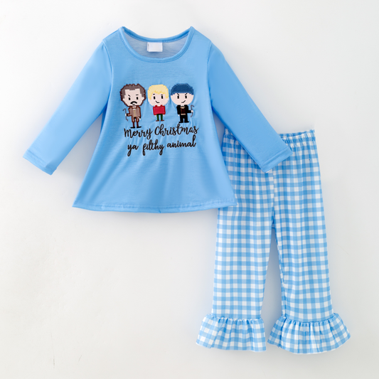 "Merry Christmas Ya Filthy Animal" Kids Christmas Embroidery Clothes