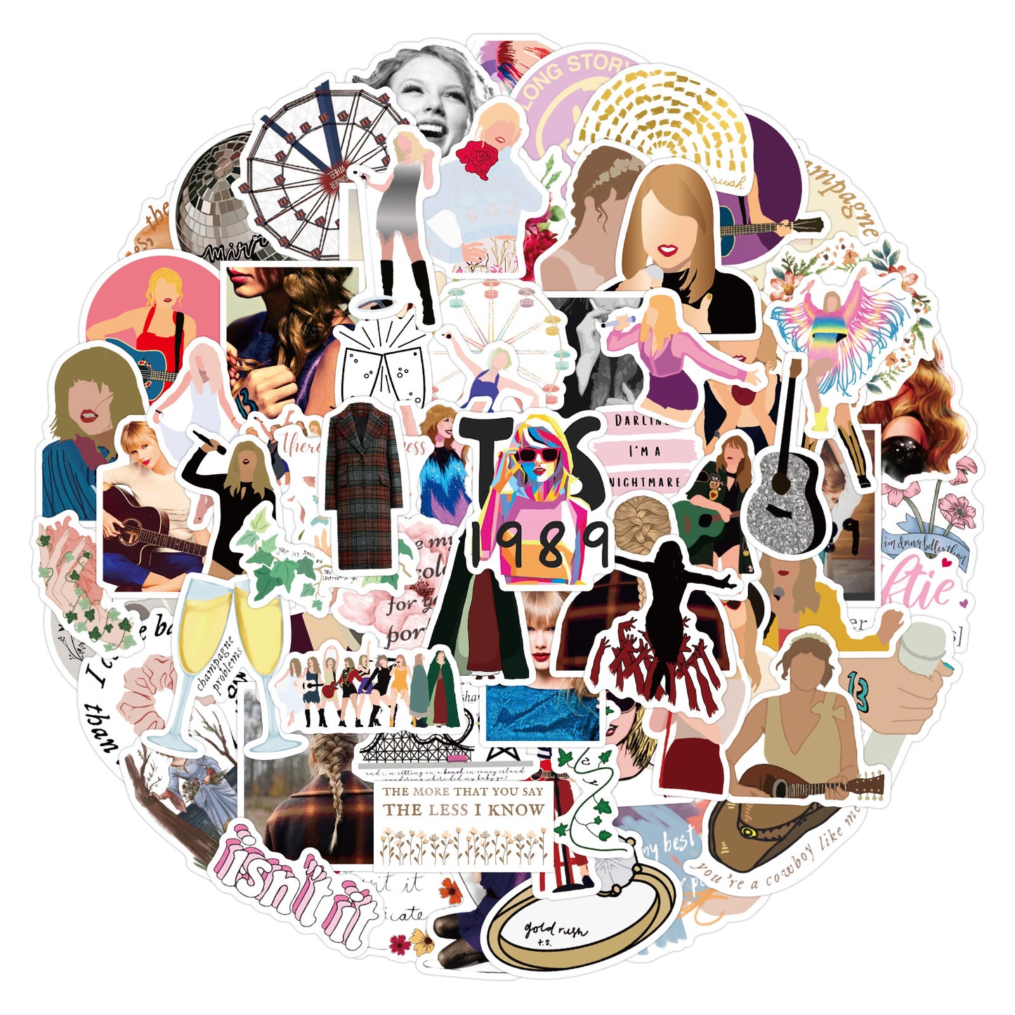 Taylor Swift Sticker Pack The Life of a Showgirl Album Graffiti Stickers Concert & Album Collection Laptop/Luggage Decals