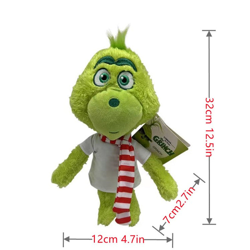 2025 Christmas Grinch Plush Toy – Green Monster Stuffed Doll Cartoon Character Gift for Kids
