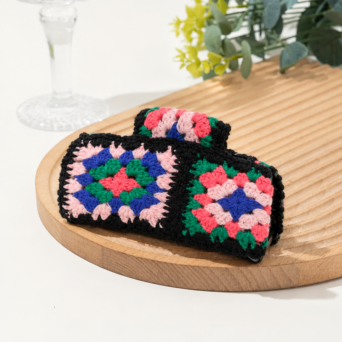 Crochet Flower Hair Claw Clip Strawberry Daisy Cottagecore Style Hair Accessory
