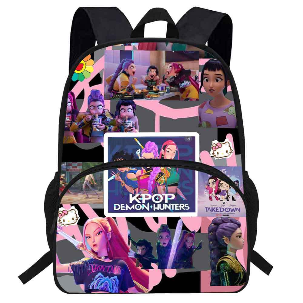 K-Pop Demon Hunters Printed Backpack Cartoon Student School Bag Anime Merch Kids