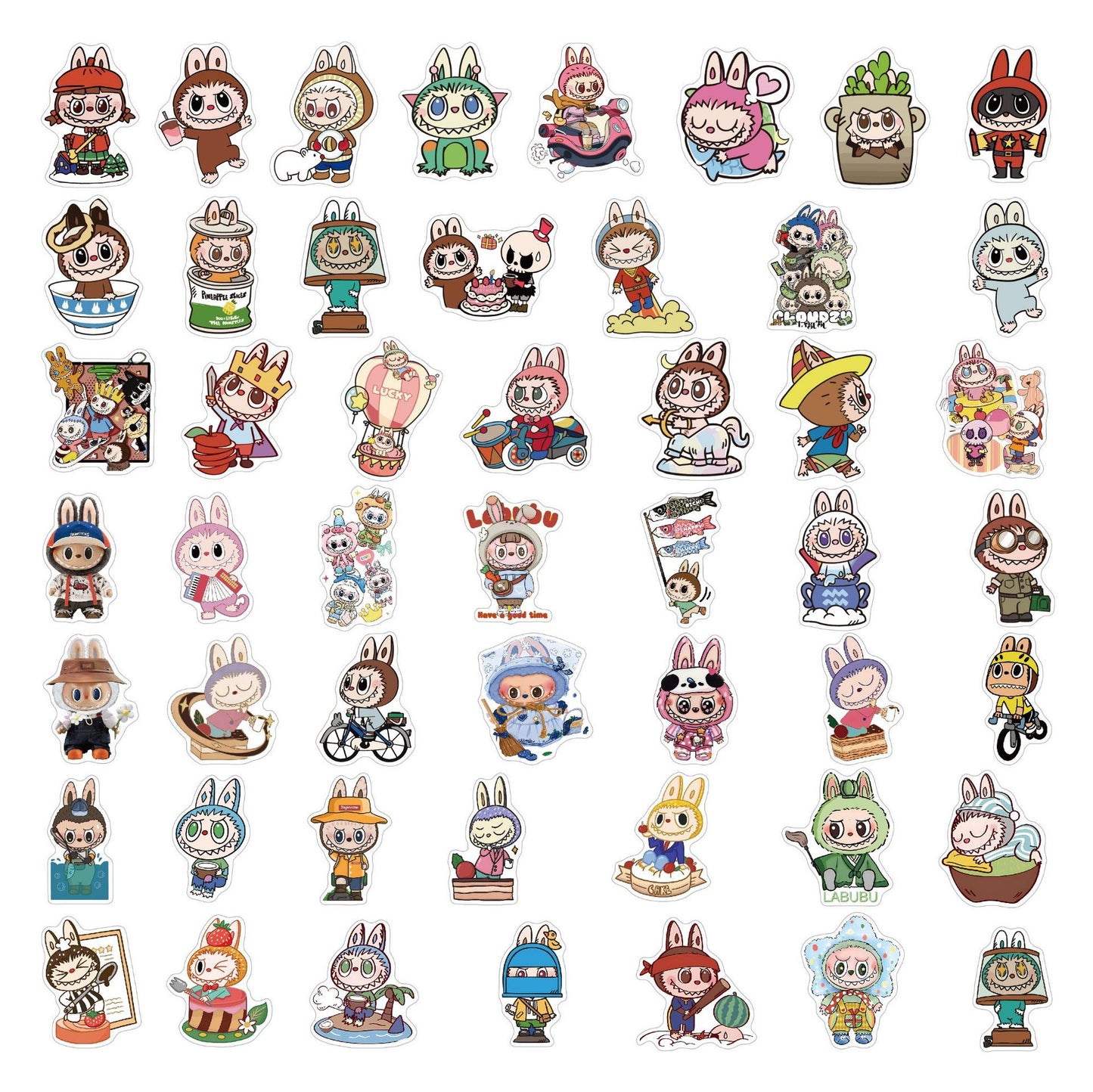 50Pcs Cartoon Character Stickers Waterproof Cartoon Decals for Laptop Phone & Water Bottle