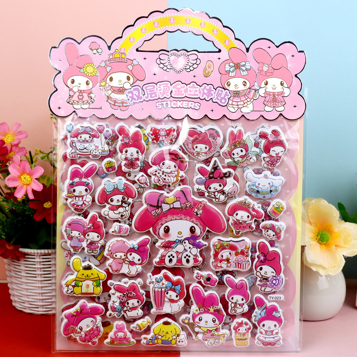 Children’s Cute Cartoon Puffy Stickers Pony & Capybara Double-Layer Bubble Stickers