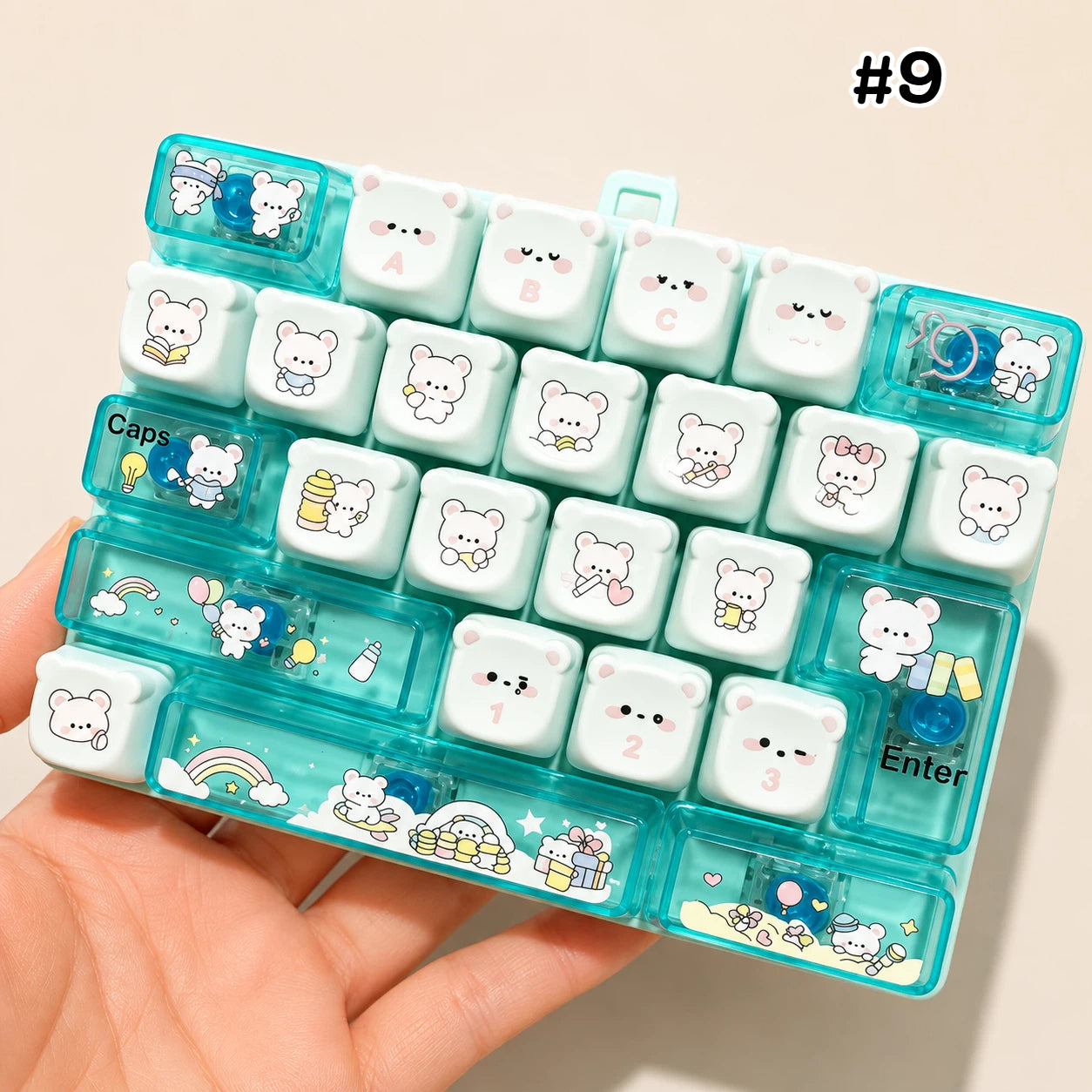 Back to School Keyboard Fidget Toy – Mini Mechanical Keyboard Stress Relief Toy, Colorful Keycap Sensory Toy (Multiple Styles)