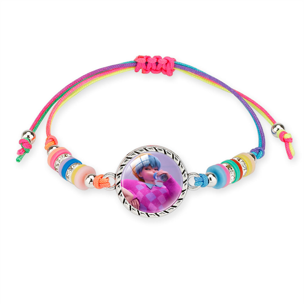 KPOP Demon Hunter Colorful Beaded Bracelet – Boho Adjustable Polymer Clay Charm Bracelet