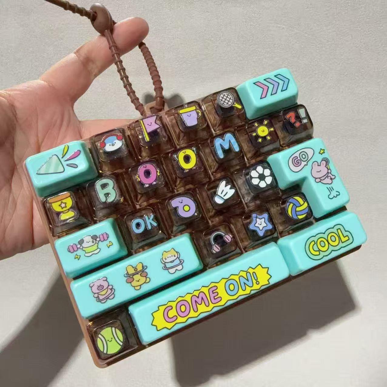 Back to School Keyboard Fidget Toy – Mini Mechanical Keyboard Stress Relief Toy, Colorful Keycap Sensory Toy (Multiple Styles)