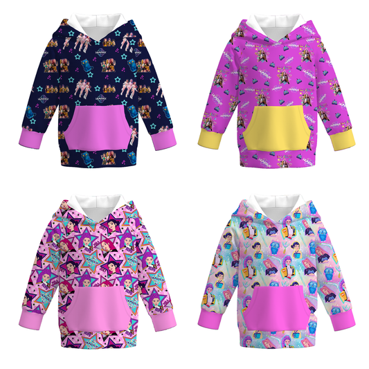 Girls Fall Kpop Demon Hunters Pocket Milk Silk Hoodies