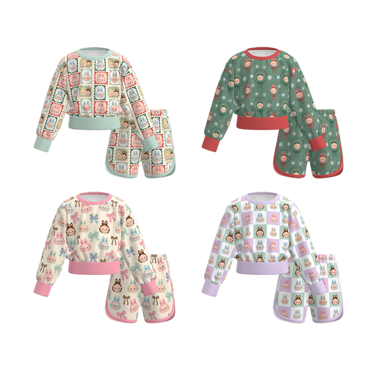 Girls Summer LABUBU Printed Short Set