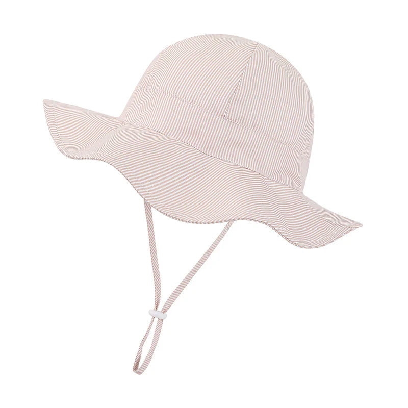 Girls' Summer Heart & Floral Print Bucket Sun Hat