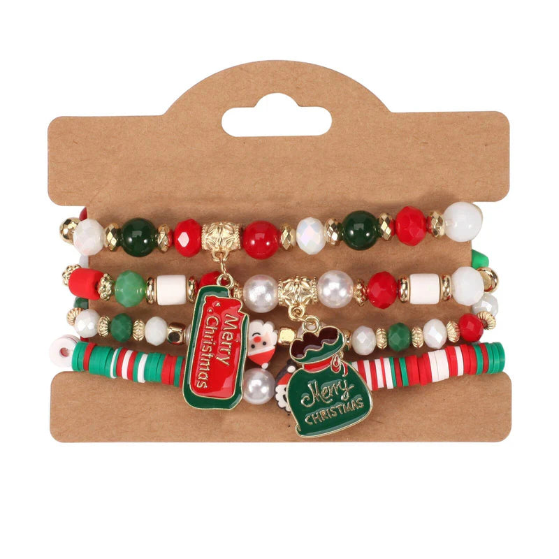 Girls Christmas Fashion Bracelet Accessories(4 piece per pack)