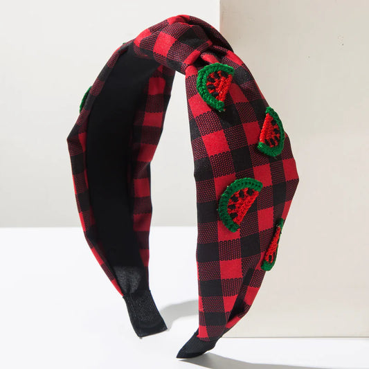 Girls Fashion Cute Fruit Plaid Headwear Accessories