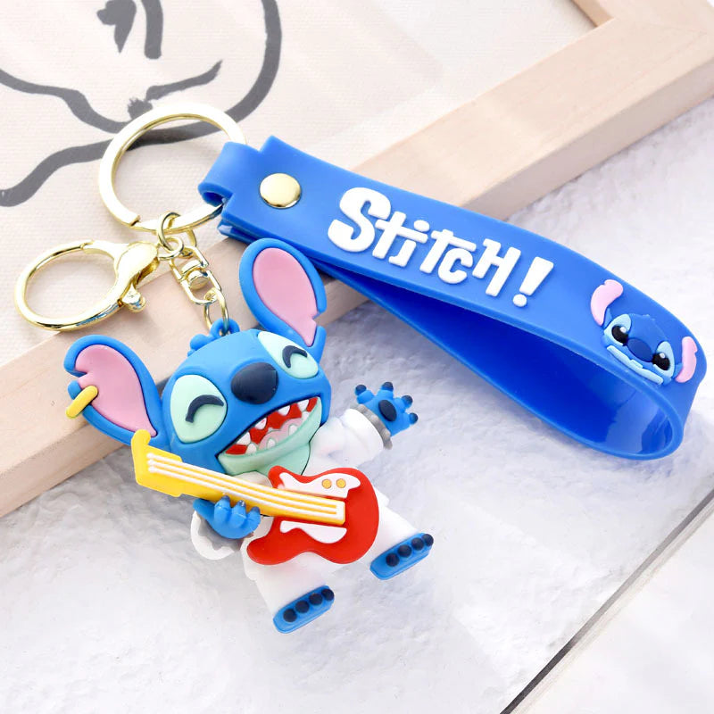 Cute Stitch Cartoon Keychain β Decorative Pendant with Lanyard Strap