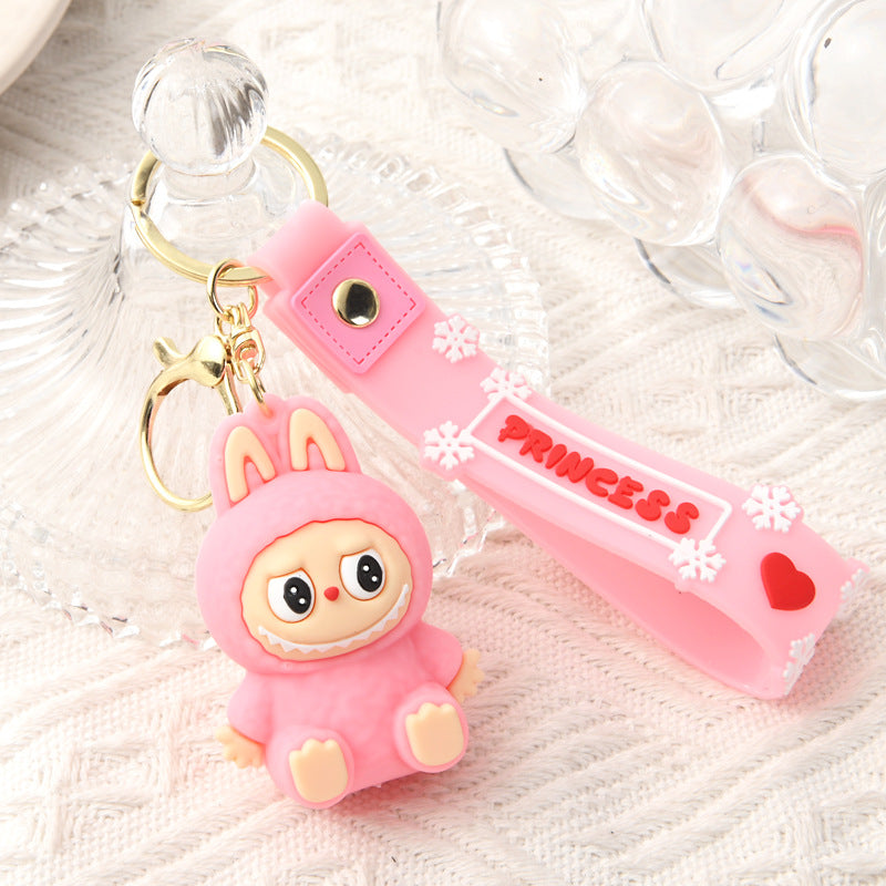Cute Silicone Cartoon Keychain – Labubu Bag & Car Charm Gift