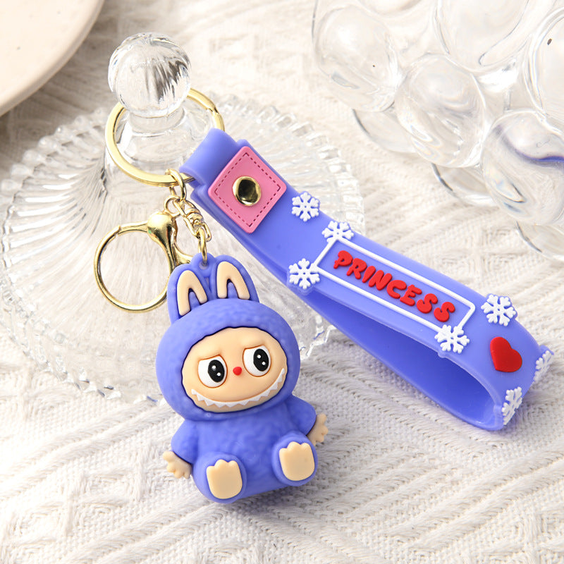 Cute Silicone Cartoon Keychain – Labubu Bag & Car Charm Gift