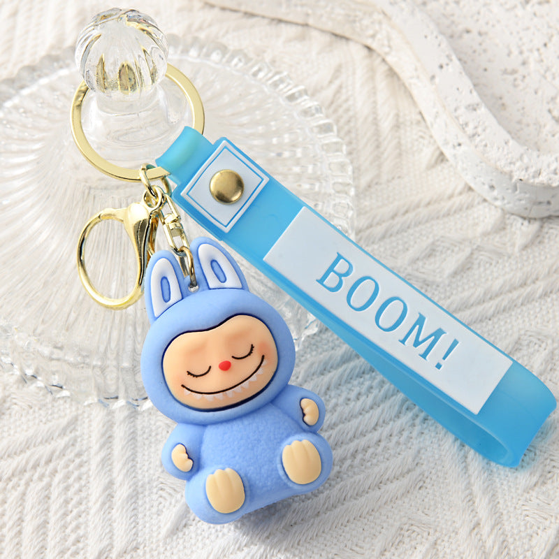 Labubu 2nd Gen Silicone Keychain – Cute Cartoon Charm