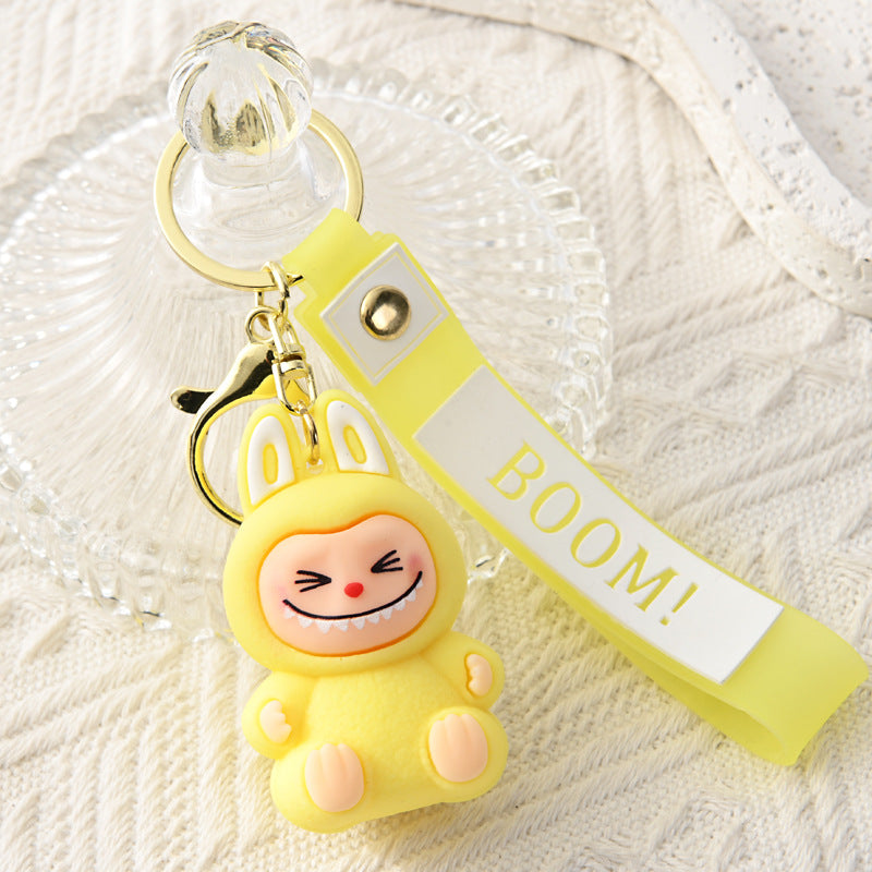 Labubu 2nd Gen Silicone Keychain – Cute Cartoon Charm