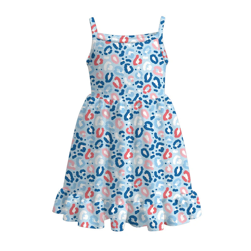Girls Patriotic July 4th Print Slip Dress