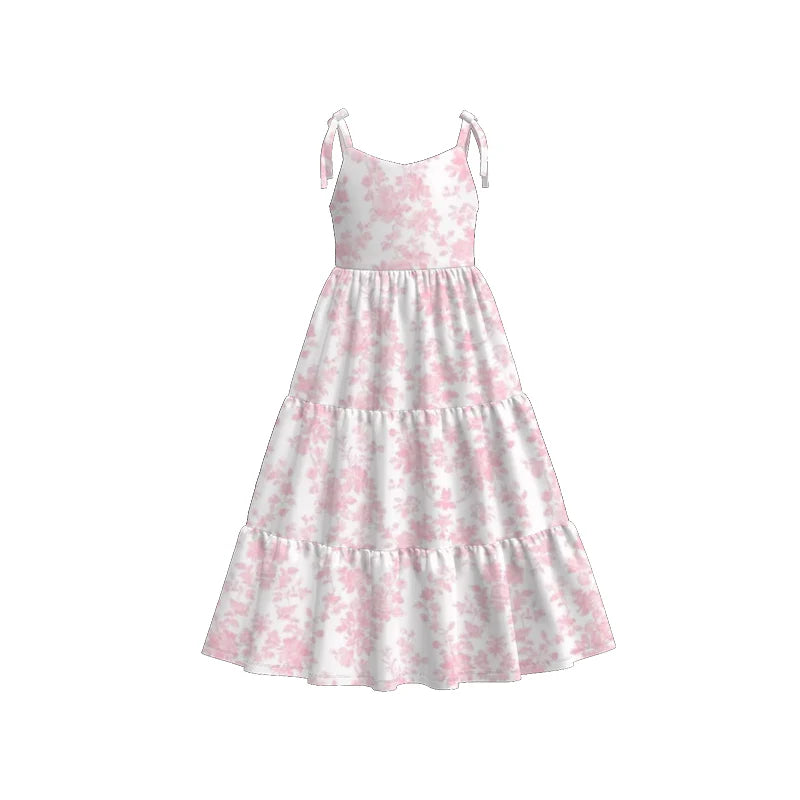 Girls Summer Pink Floral Patchwork Slip Dress