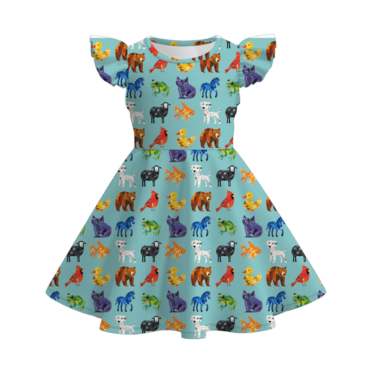 Spring Summer Animals Print Milk Silk Dress