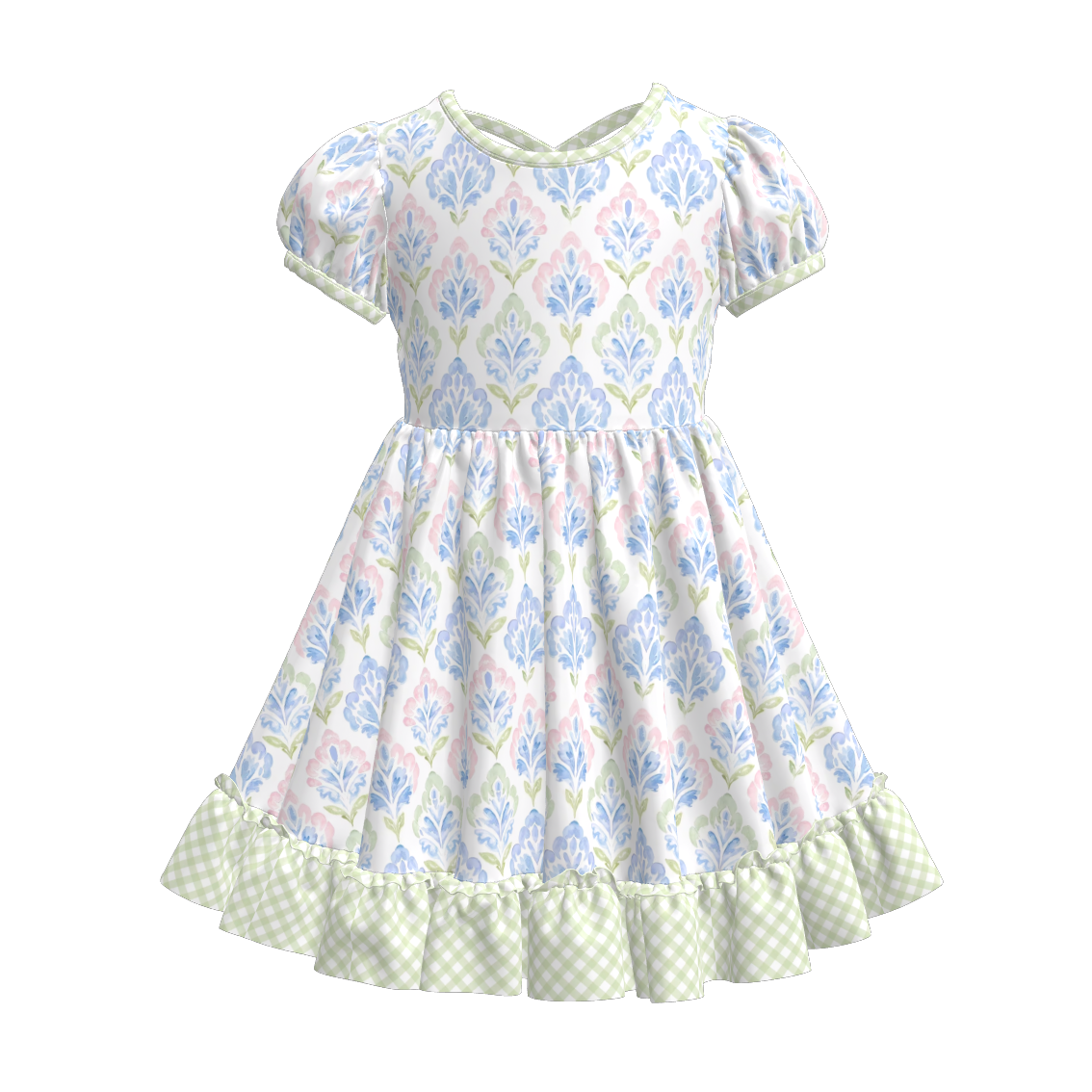 Toddler Girls Fruit Ice-cream Summer Themed Print Ruffled Dress