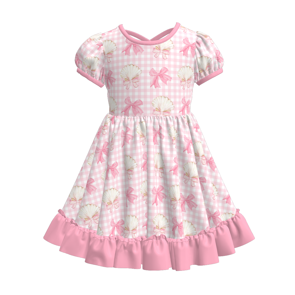 Toddler Girls Fruit Ice-cream Summer Themed Print Ruffled Dress