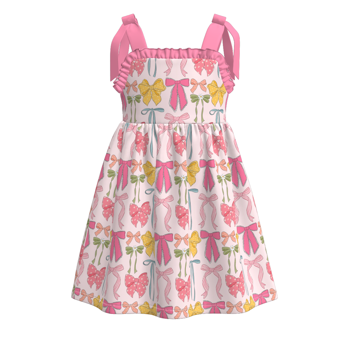 Girls Summer Bow Floral Print Slip Dress