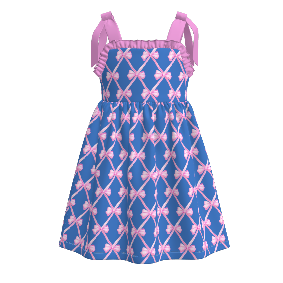 Girls Summer Bow Floral Print Slip Dress