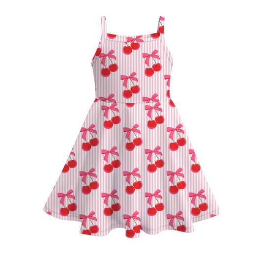 Girls Summer Fruit Print Slip Soft Dress